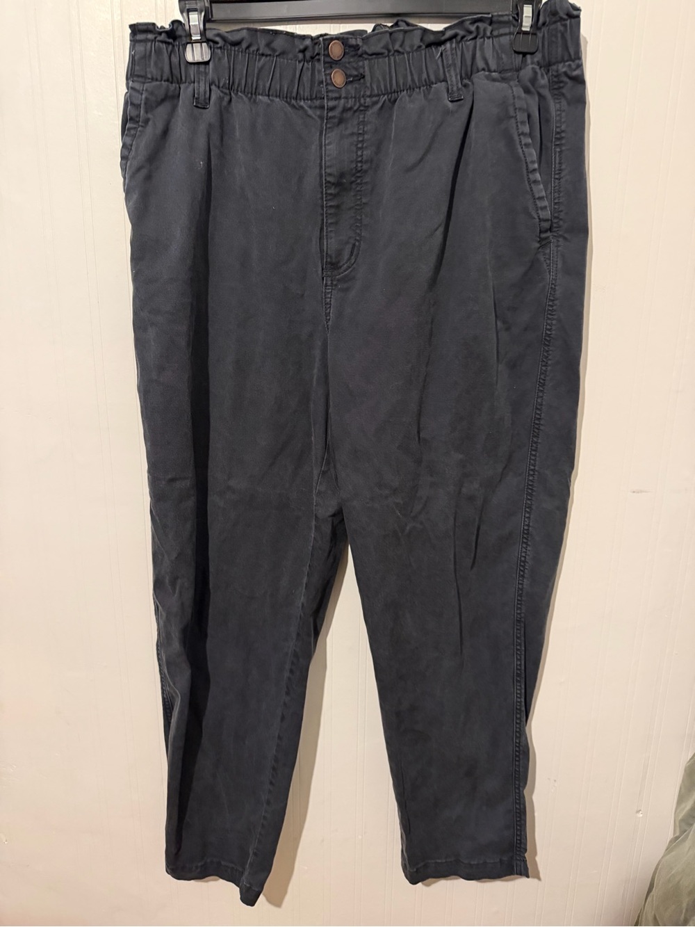 Womens Casual Elastic-Waist Tapered Pants - Charcoal 16